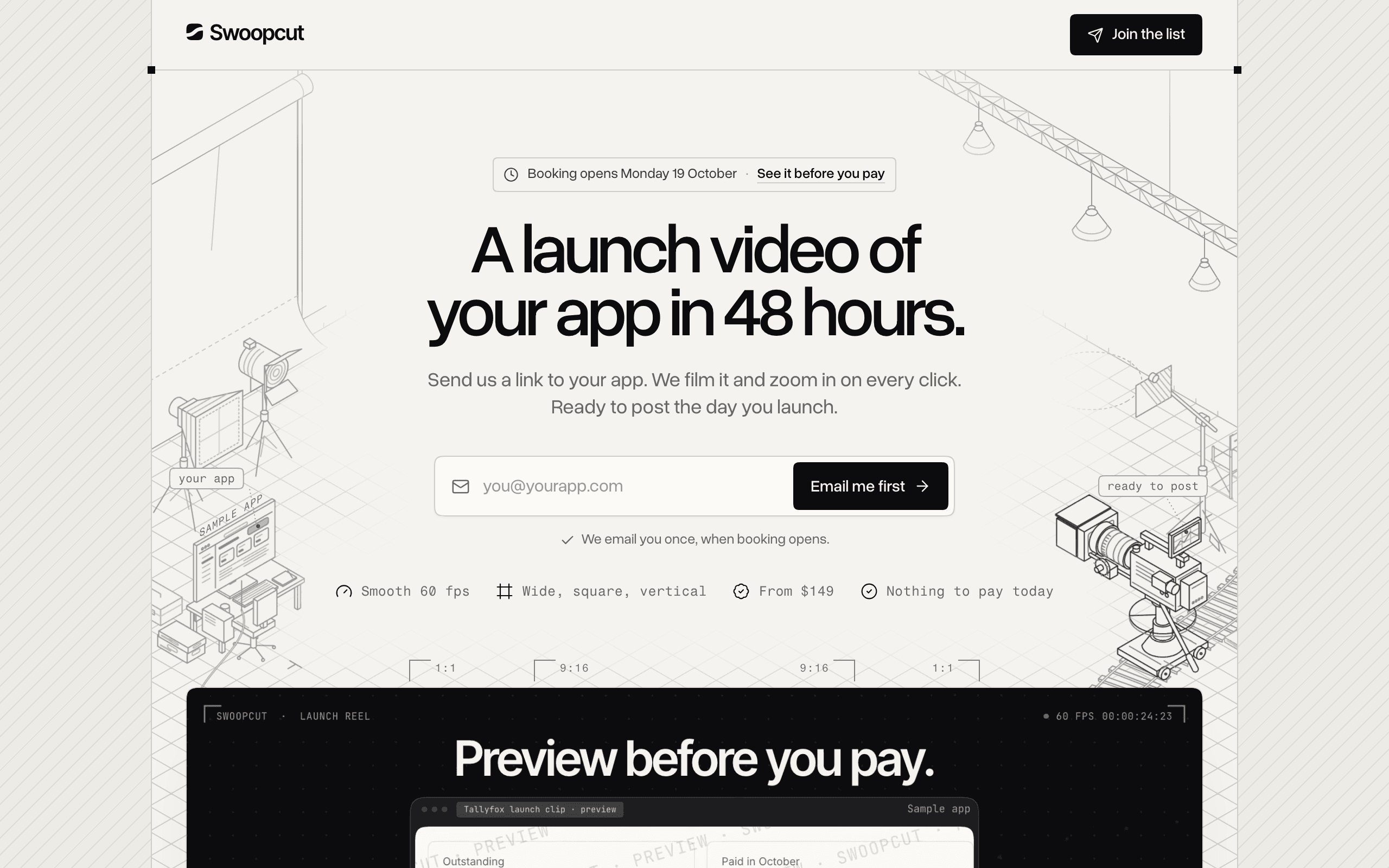 Screenshot of Swoopcut
